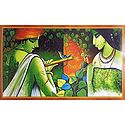 Radha Mesmerised by the Sound of Krishna's Flute