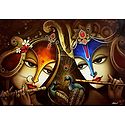 Radha Krishna Playing Flute