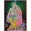 Radha Krishna - Poster with Glitter