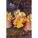 Radha Krishna on a Swing