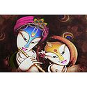 Radha Enjoying Sound of Krishna's Flute