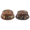 2 Decorative Lac Kumkum Containers