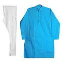Cyan Blue Kurta and White Pyjama