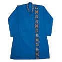 Embroidered Blue Cotton Kurta for Men