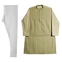 Mens Embroidered Kurta and White Churidar
