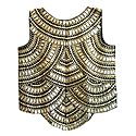 Golden Thread Embroidery on Black Ladies Top