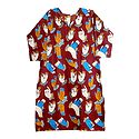 Printed Hand Gestures on Rust Red Cotton Kurta