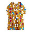 Printed Hand Gestures on Yellow Cotton Kurta