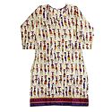 Women Print on Off-White Cotton Kurta
