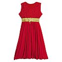 Red Lycra with Red Laced Gown