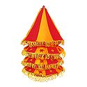 Appliqued and Mirrorwork Foldable Hanging Circular Lamp Shade