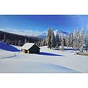 Lone House in a Snow Covered Valley