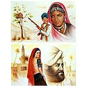Rajasthani People - Set of 2 Unframed Posters