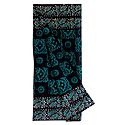 Printed Cyan with Black Batik Cotton Lungi