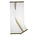 White Plain Cotton Lungi with Green Border