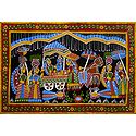 Radha Krishna on Horse Cart - Wall Hanging