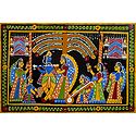 Radha Krishna with Gopinis - Wall Hanging