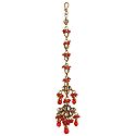 Saffron Bead with Kundan Work Gold Plated Mang Tika