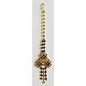 Maroon and Golden Stone Studded Mang Tika
