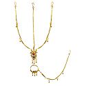 Gold Plated  Matha Patti with Mang Tika and Nose Ring