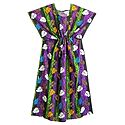 Multicolor Leaf Print on Cotton Kaftan