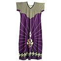 Off-White Print on Purple Cotton Maxi