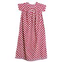 White Polka Dot on Dark Red Cotton Maxi