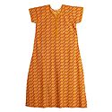Yellow with White Print on Cotton Maxi