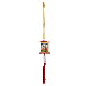 3 Faced Acrylic Box with Buddhist Pictures on Red Tassel