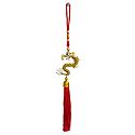 Yellow Stone Studded Dragon on Red Tassel