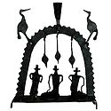 Iron Candle Stand Depicting Musicians