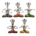 Set of 5 Musicians with Multicolor Dhoti - Iron Craft