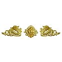 Set of 2 Golden Dragon with Flower in the Middle - Wall Hanging