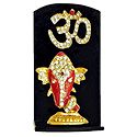 Stone Studded Ganesha with Om on Black Base