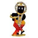 Jagannathdev as Krishna Playing Flute for Car Dashboard
