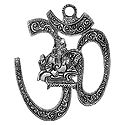 Ganesha on Om - Metal Wall Hanging