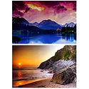 Tatra National Park, Slovakia and Sunset on the Beach - Set of 2 Posters