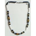 Black, Brown and White Bead Necklace