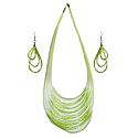 Light Green Bead Necklace and Earrings