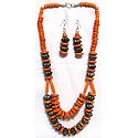 Tibetan Bead Necklace and Earrings