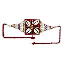Multicolor Beaded Armlet with Cowrie on Maroon Cloth