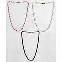 Pink with White, White and Maroon Crystal Bead Necklace