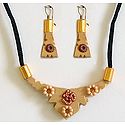 Eternal Om - Light Beige Necklace with Earrings