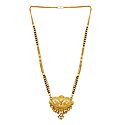 Black Beaded and Gold Plated Mangalsutra with Pendant