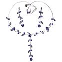 Faceted Cubic Zirconia with Metal Rose Necklace Set