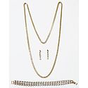 Faux Zirconia Studded Necklace with Bracelet and Earrings