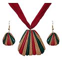 Terracotta Triangle Pendant and Earrings