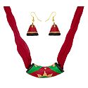 Red Terracotta Necklace and Earrings