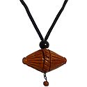 Terracotta Pendant with Black Cord