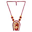 Adjustable Necklace with Hand Painted Winnow Shaped Cardboard Pendant